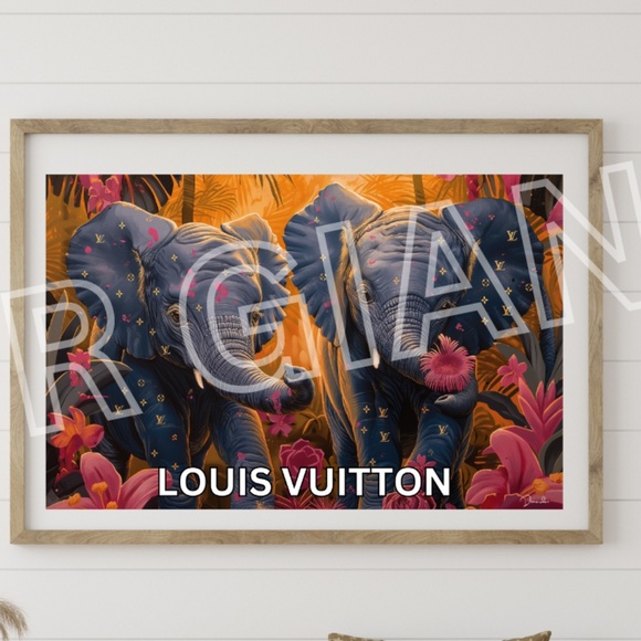 Stunning Elephant Louis Vuitton Wall Art 17x11 Print Wall Decor Vuitton Art - Picture 2 of 2